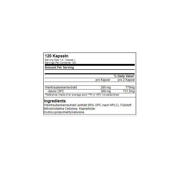 OPC 95 Anti-OX kapsulės GN Genetic Nutrition 120 vnt.
