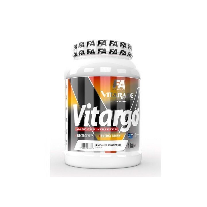 Angliavandenių papildas sportui FA Vitarade Vitargo 1 kg, citrinų ir pasiflorų skonio