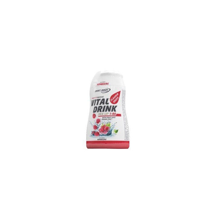 Skonio lašai Best Body Vital Drink 1:80 48 ml, aviečių skonio