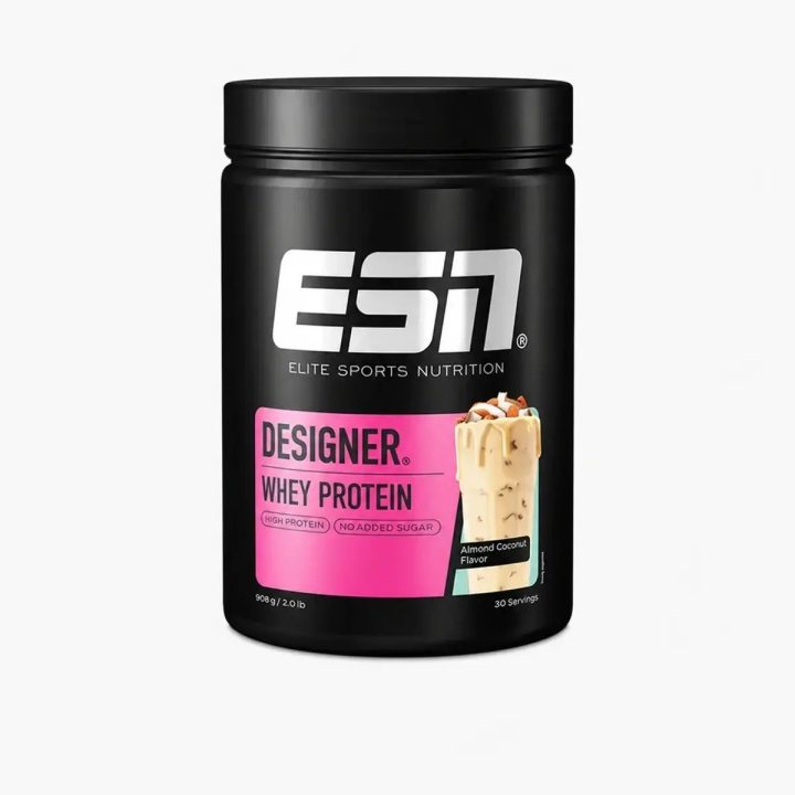Išrūgų baltymų milteliai ESN Designer Whey 908 g, migdolų ir kokoso skonio