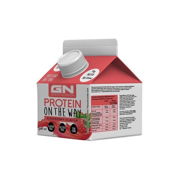 Baltyminis gėrimas GN Protein on the Way 6 × 300 ml, aviečių skonio