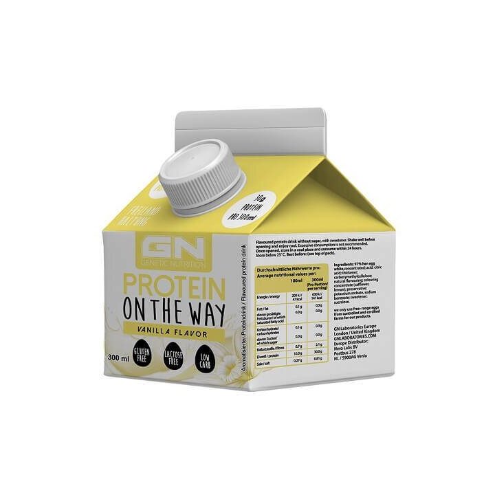 Baltyminis gėrimas GN Protein on the Way 6 × 300 ml, aviečių skonio