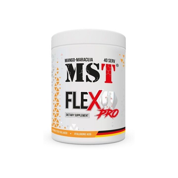 Sąnarių ir jungiamojo audinio papildas MST Flex Pro 420 g, mango ir pasiflorų skonio