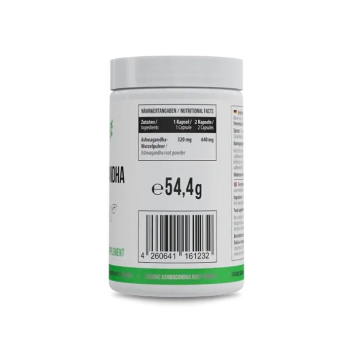 Ašvagandos kapsulės MST Healthy Organic 100 vnt.