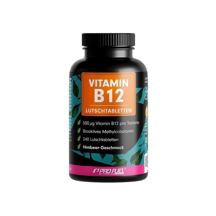 Vitaminas B12 ProFuel čiulpiamosios tabletės 240 vnt., citrinų skonio