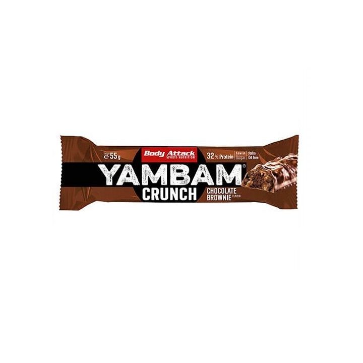 Baltyminis batonėlis Body Attack YAMBAM Crunch 15 × 55 g, Chocolate Brownie