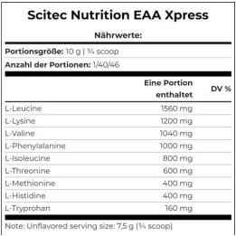 EAA amino rūgščių milteliai Scitec Nutrition EAA Xpress 400 g, kivių ir žaliųjų citrinų skonio