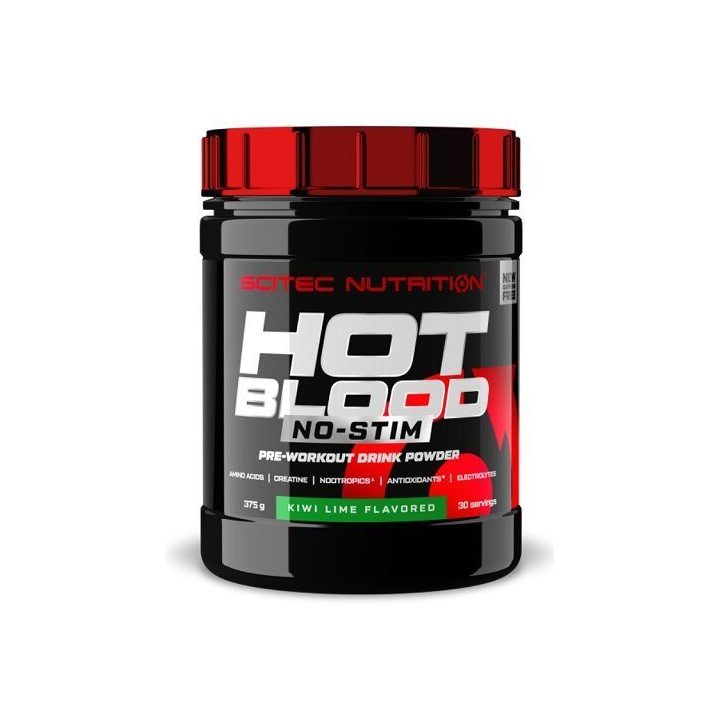 Treniruočių booster be stimuliatorių Scitec Hot Blood No-Stim 375 g, Topical Punch skonio