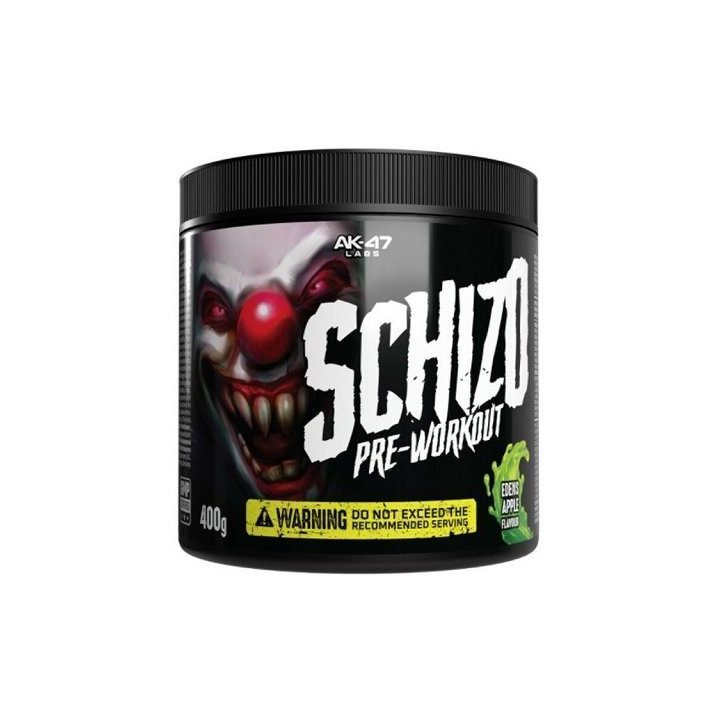 Pre-workout milteliai AK47 Labs Schizo 400 g, obuolių skonio
