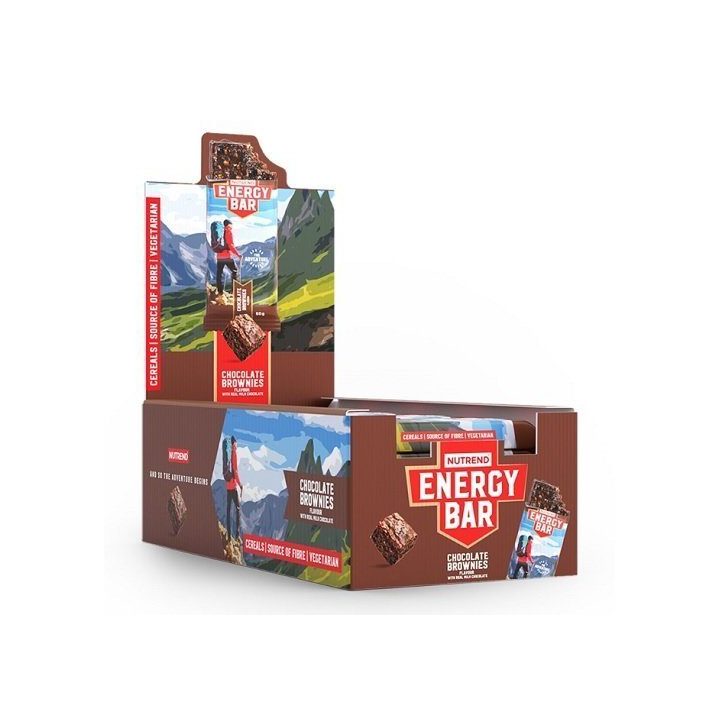 Energinis batonėlis Nutrend Energy Bar 20 x 60 g, šokoladinio braunio skonio