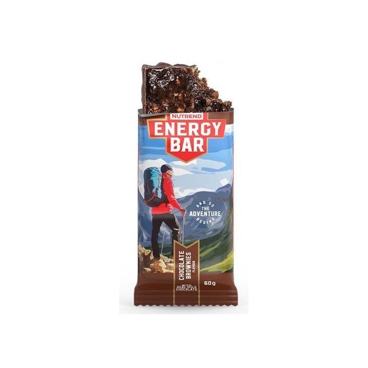 Energinis batonėlis Nutrend Energy Bar 20 x 60 g, šokoladinio braunio skonio