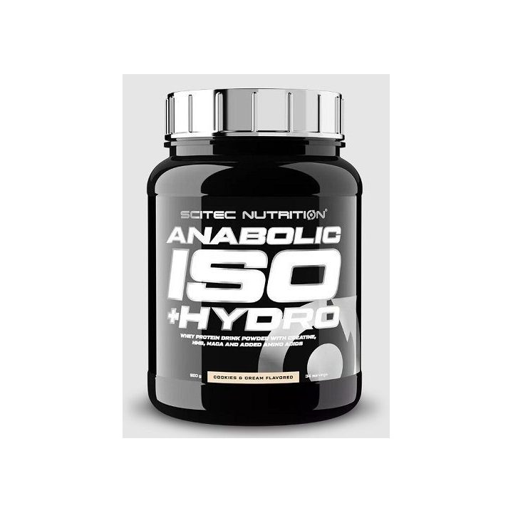 Išrūgų baltymų milteliai Scitec Anabolic Iso+Hydro 920 g, sausainių ir grietinėlės skonio