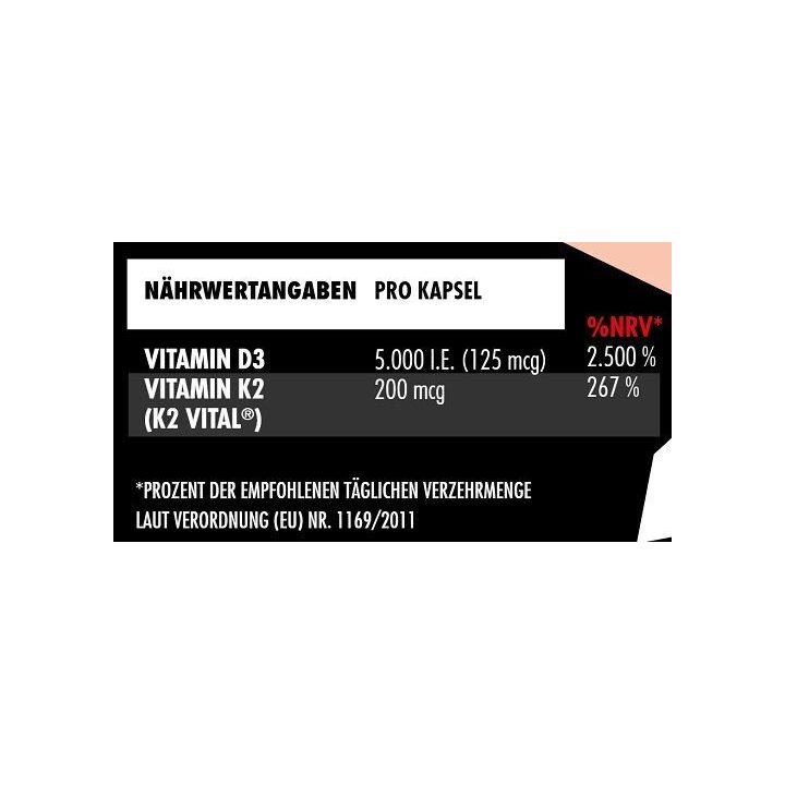 Vitaminas D3 + K2 Big Zone 90 kapsulių