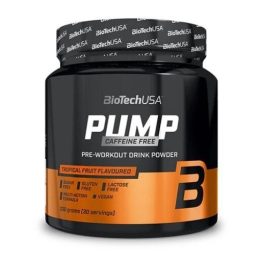 Treniruočių booster BioTechUSA Pump Caffeine Free 330 g, tropinių vaisių skonio