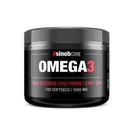 Omega-3 žuvų taukų kapsulės Sinob Core 180 kapsulių
