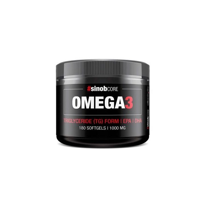 Omega-3 žuvų taukų kapsulės Sinob Core 180 kapsulių