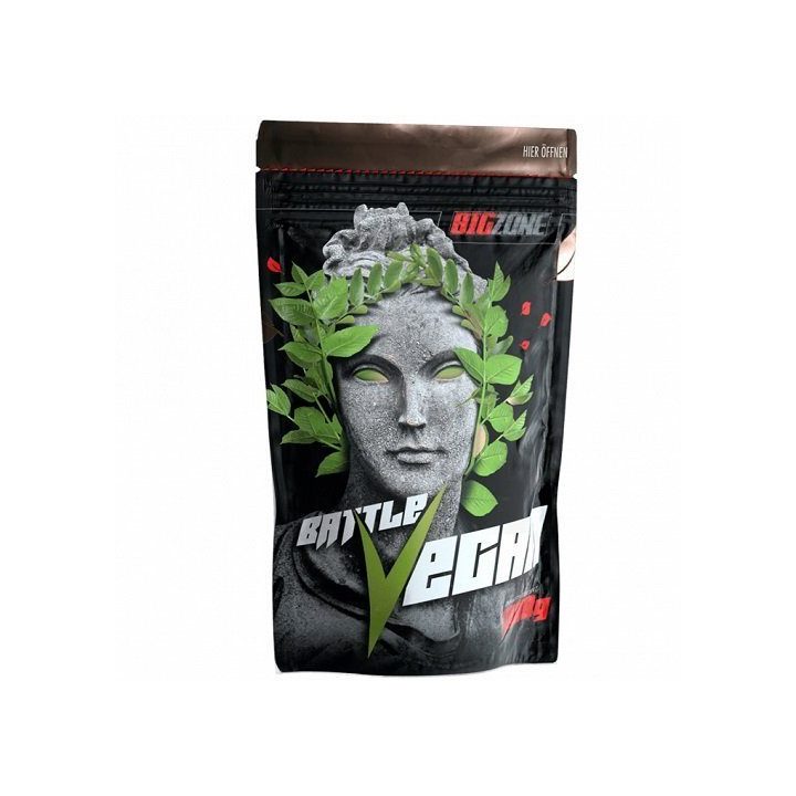 Augaliniai baltymų milteliai Big Zone Battle Vegan 1000 g, šokolado ir lazdynų riešutų skonio