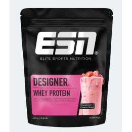 Išrūgų baltymų milteliai ESN Designer Whey 420 g, braškių ir grietinėlės skonio