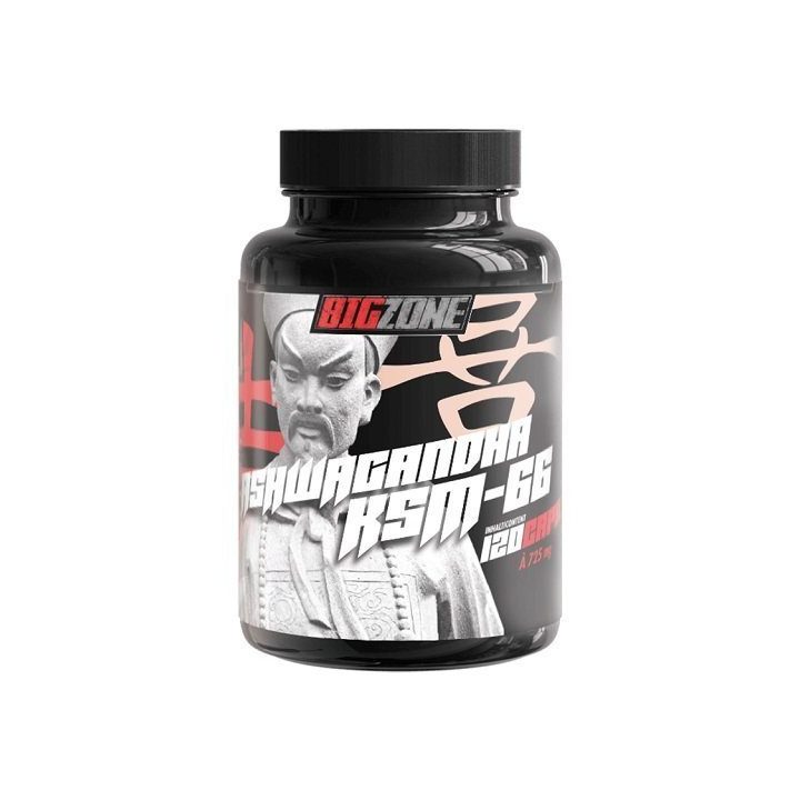 Ašvagandos kapsulės Big Zone KSM-66 120 vnt.
