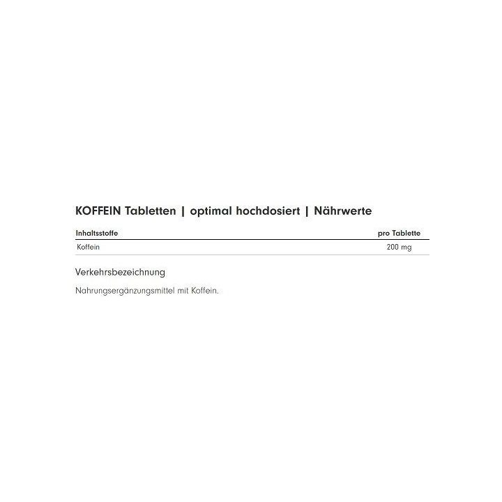 Kofeino tabletės ProFuel 365 vnt., 200 mg