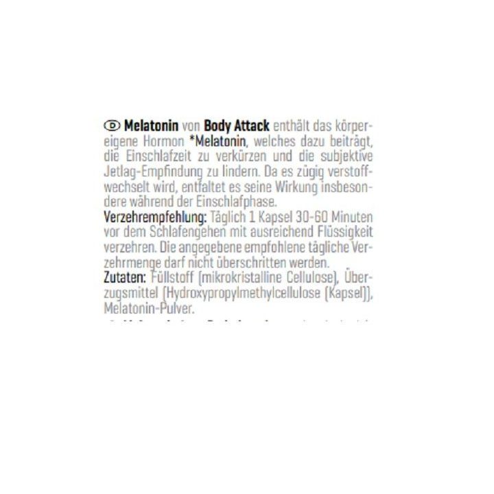 Melatonino kapsulės Body Attack 60 vnt.
