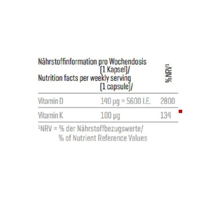 Vitaminas D3 + K2 Body Attack 120 kapsulių