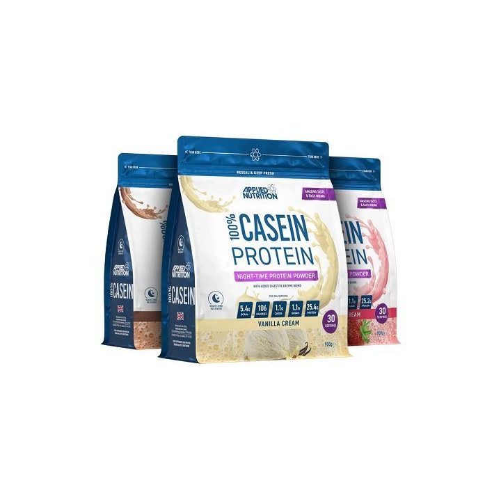 Kazeino baltymų milteliai Applied Nutrition 100% Casein 900 g, vanilės kremo skonio