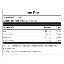 Geležies tabletės Scitec Iron Pro 60 tablečių