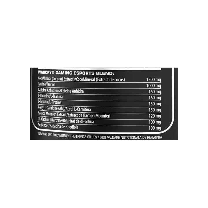 Treniruočių boosteris Genius Nutrition Warcry Gaming 240 g, vynuogių skonio