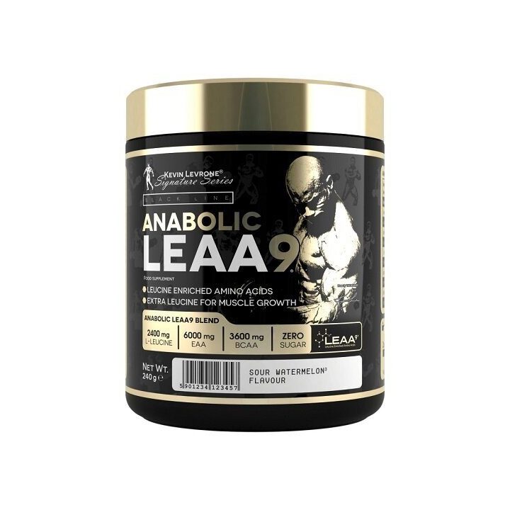 EAA amino rūgščių milteliai Kevin Levrone Anabolic LEAA9 10 × 8 g, rūgščios arbūzų skonio