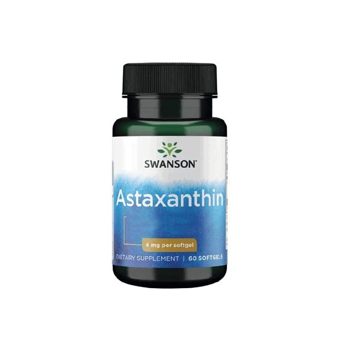Astaksantino kapsulės Swanson 4 mg 60 kapsulių