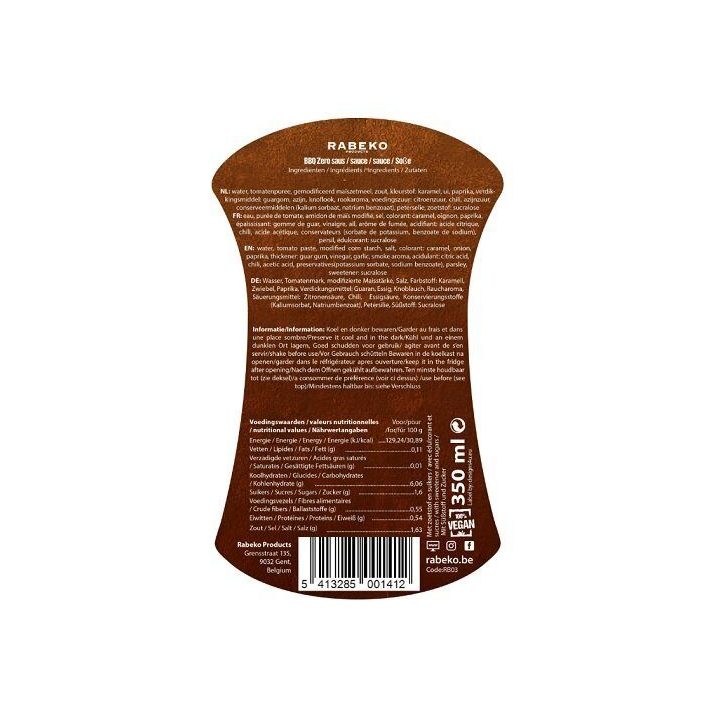 Padažas Rabeko Zero Sauce 350 ml