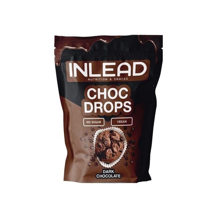 Šokoladiniai lašeliai INLEAD Choc Drops 150 g, juodojo šokolado skonio