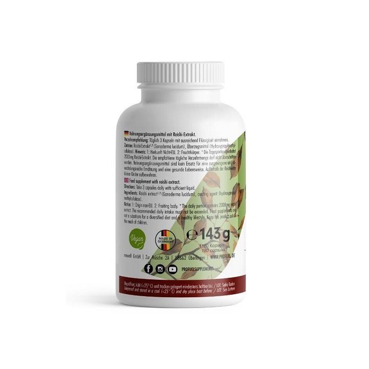 Reishi kapsulės ProFuel Vitalpilz 180 kapsulių