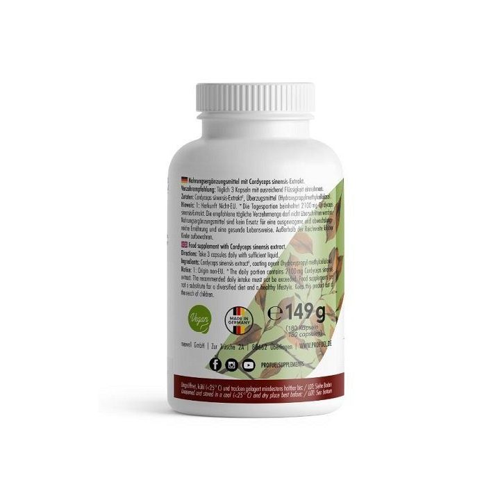 Cordyceps vitalpilz kapsulės ProFuel 180 vnt.