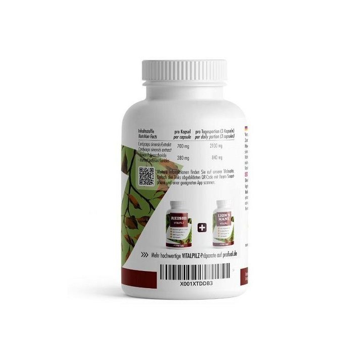 Cordyceps vitalpilz kapsulės ProFuel 180 vnt.