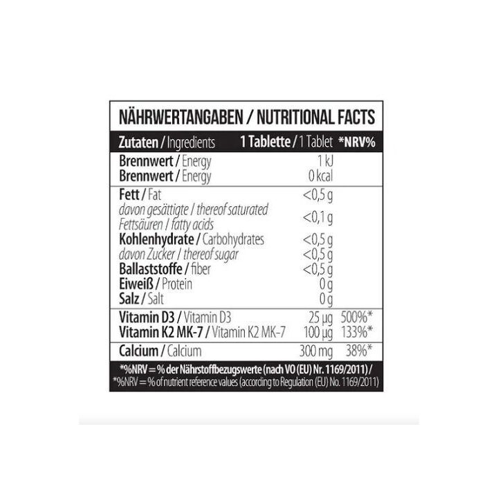 Kalcio citrato tabletės su vitaminu D3 ir K2 MST 60 tablečių