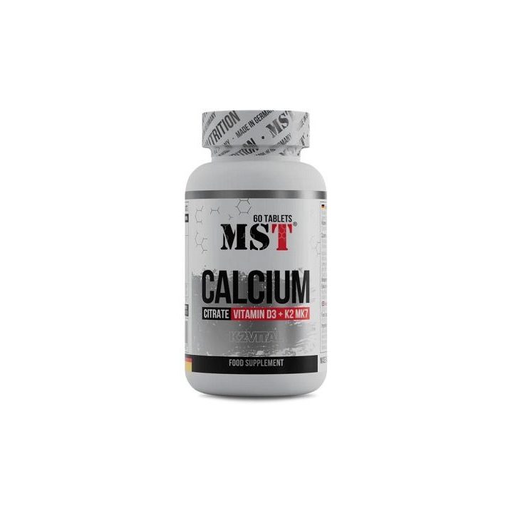 Kalcio citrato tabletės su vitaminu D3 ir K2 MST 60 tablečių