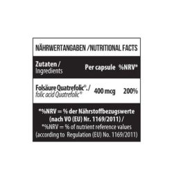 Folio rūgšties kapsulės MST Folate 400 Quatrefolic 90 kapsulių
