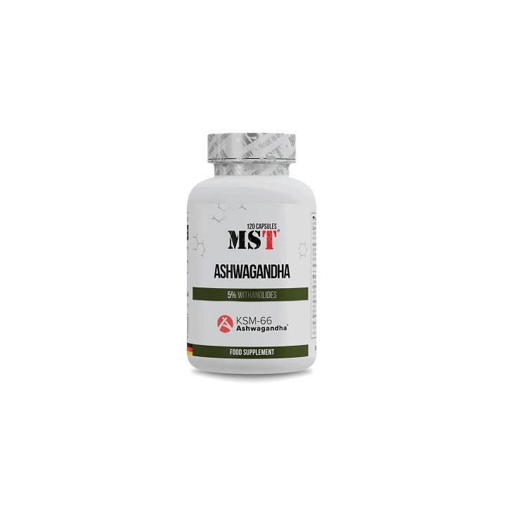 Ašvagandos kapsulės MST KSM-66® 120 kapsulių