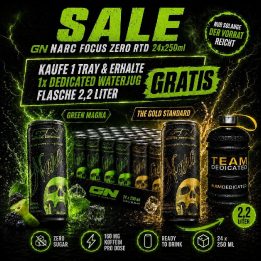 Paruoštas vartoti treniruočių booster GN Narc Focus Zero RTD 24 × 250 ml