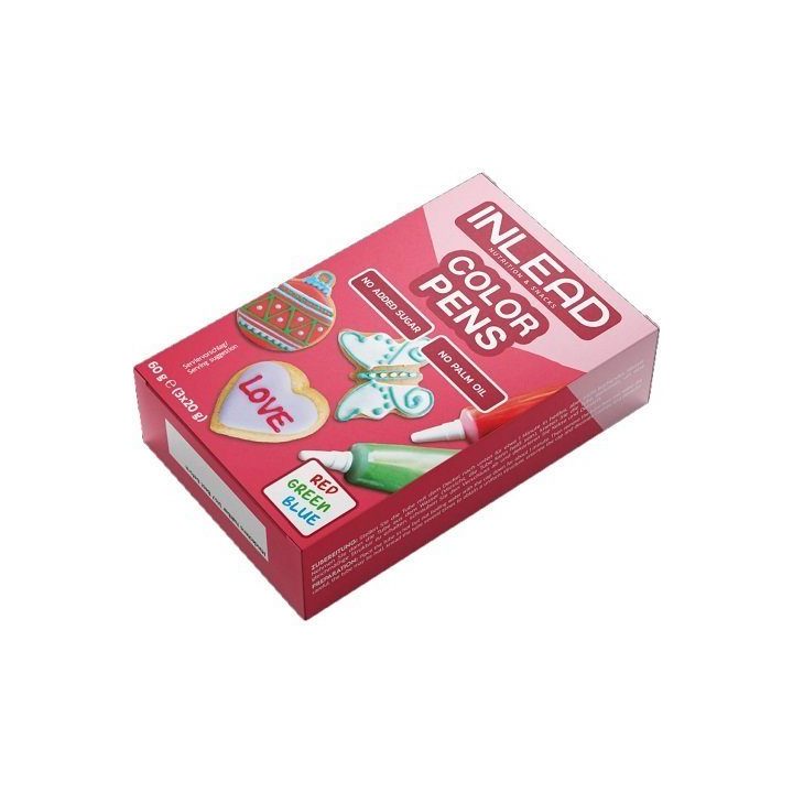 Kuchų dekoravimo rašikliai INLEAD Color Pens 3 vnt., raudona, mėlyna ir žalia