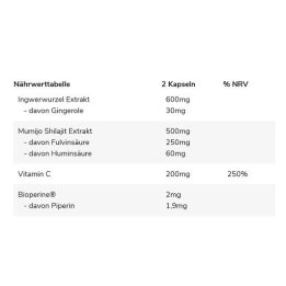 Kapsulės su shilajit ekstraktu GN Shilajit PRO 60 kapsulių
