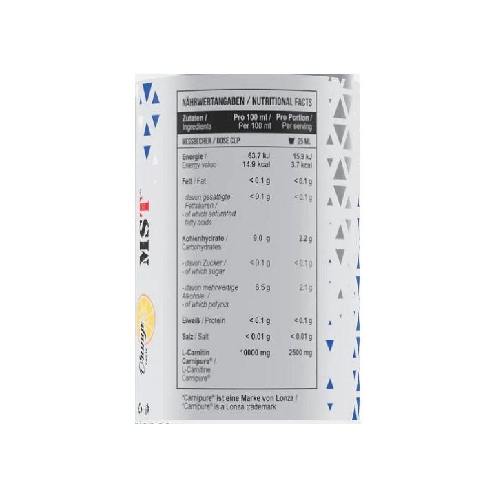 L-karnitino skystis MST Carnipure 100 000, apelsinų skonio, 1000 ml