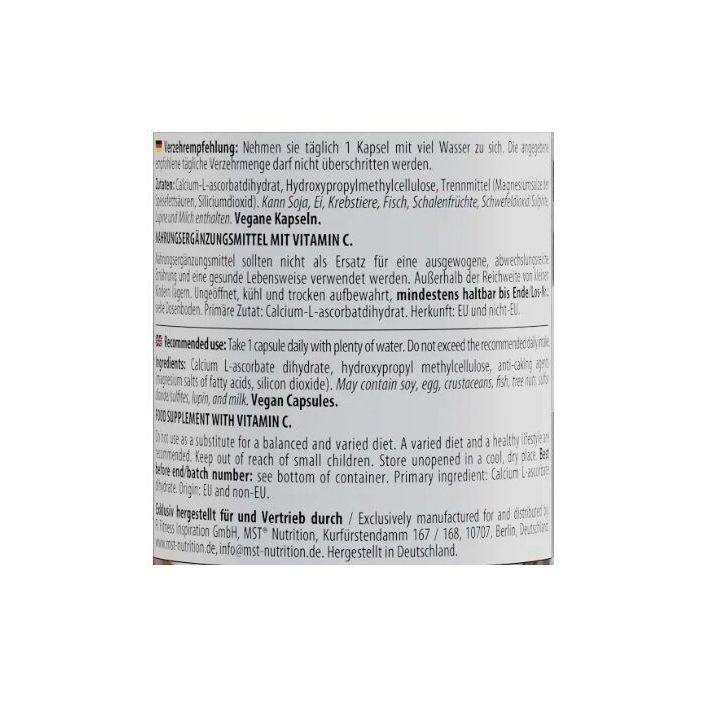 Vitamino C kapsulės MST Calcium L-Ascorbate 1000 mg, 90 kapsulių