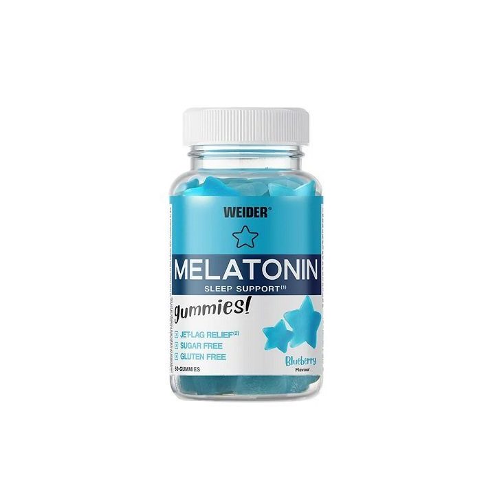 Melatonino guminukai Weider 60 vnt., mėlynių skonio
