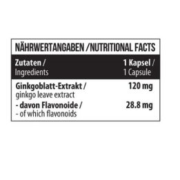 Ginkmedžio lapų ekstrakto kapsulės MST Ginkgo Biloba 60 kapsulių