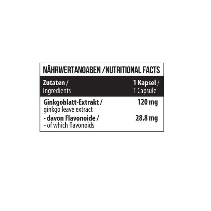Ginkmedžio lapų ekstrakto kapsulės MST Ginkgo Biloba 60 kapsulių