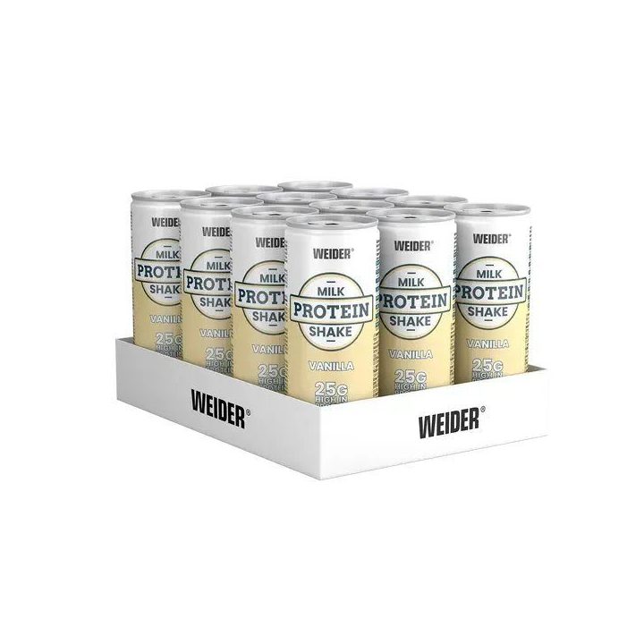 Baltyminis gėrimas Weider Protein Milk Shake 12 × 250 ml, vanilės skonio