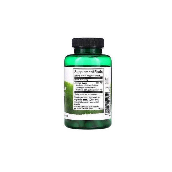 Agaricus blazei grybo ekstrakto kapsulės Swanson 500 mg, 90 kapsulių